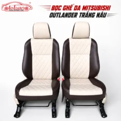 Bọc ghế da Mitsubishi Outlander trắng nâu