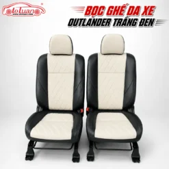 Bọc ghế da xe Outlander trắng đen