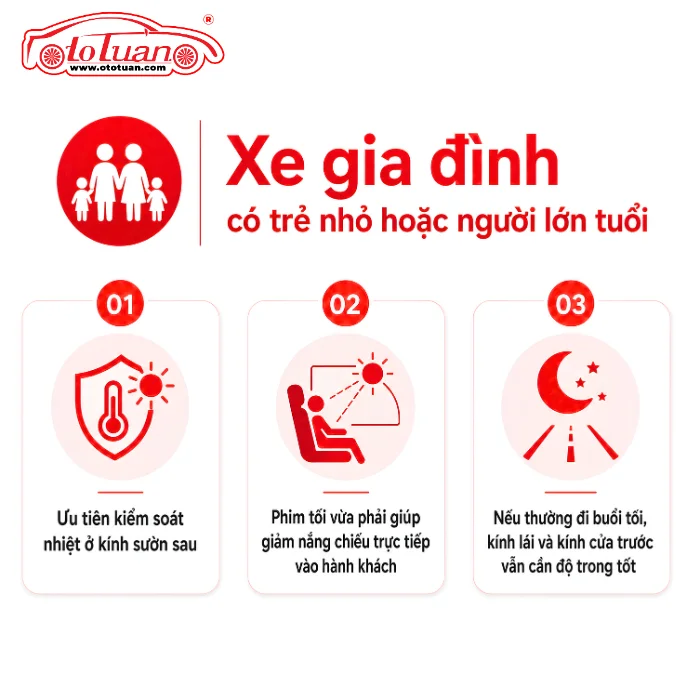 Xe gia đình có trẻ nhỏ hoặc người lớn tuổi