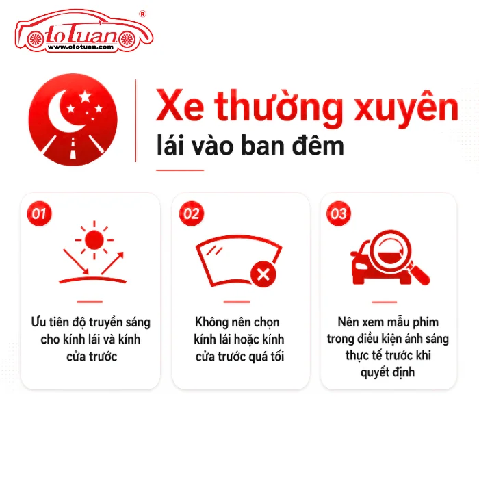 Xe thường xuyên lái vào ban đêm