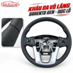 Khâu da vô lăng Sorento đen - đục lỗ