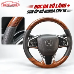 Bọc da vô lăng + Sơn ốp gỗ Honda CRV 18