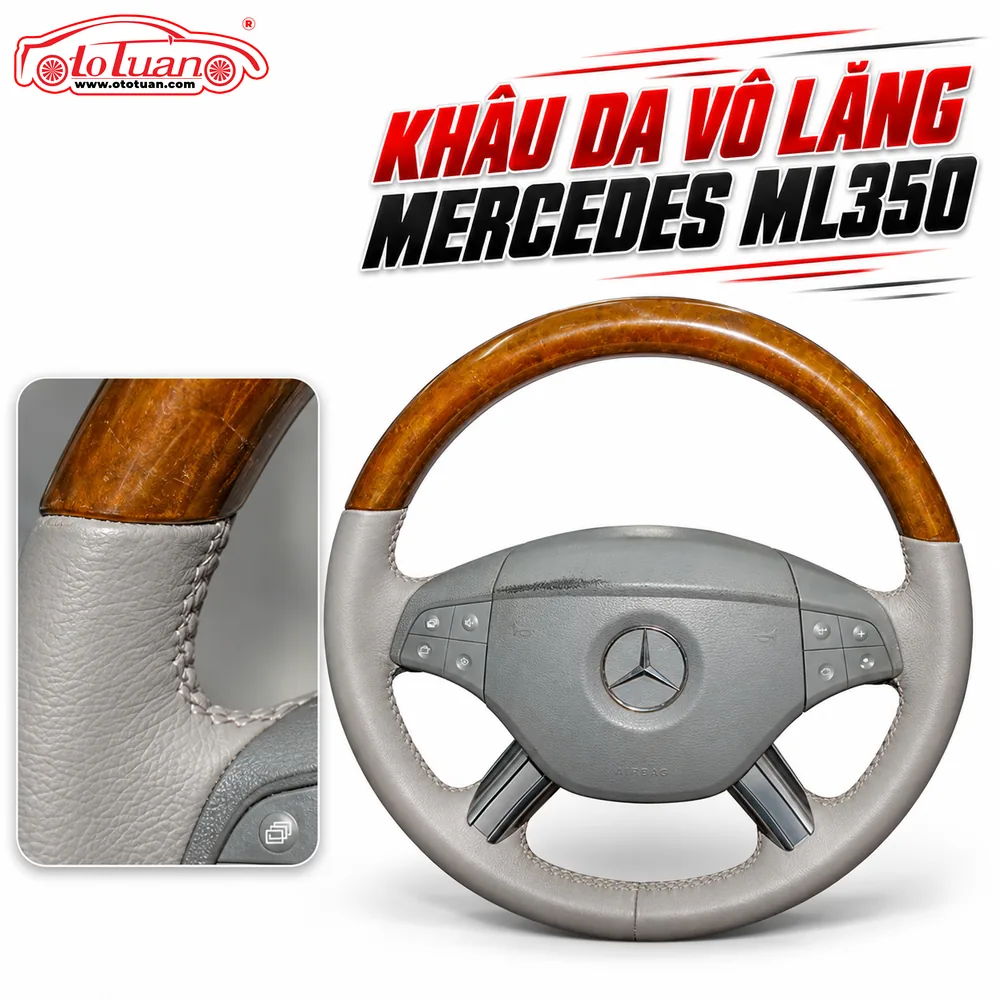 Khâu da vô lăng Mercedes ML350 Khâu da vô lăng Mercedes ML350