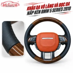 Khâu da vô lăng phối ốp vân gỗ Range Rover Evoque