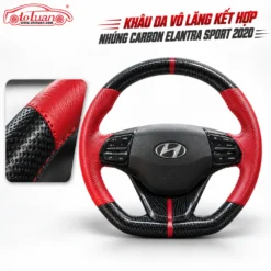 Khâu da vô lăng kết hợp nhúng carbon Elantra Sport 2020