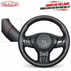 Khâu da vô lăng Honda Brio màu đen phối đục lỗ