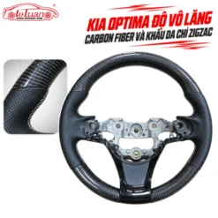 Kia Optima độ vô lăng carbon fiber và khâu da chỉ zigzac