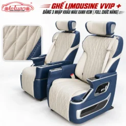 Ghế Limousine VVIP + băng 3 nhập khẩu màu xanh kem ( Full chức năng)