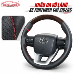 Khâu da vô lăng xe Fortuner chỉ zigzac