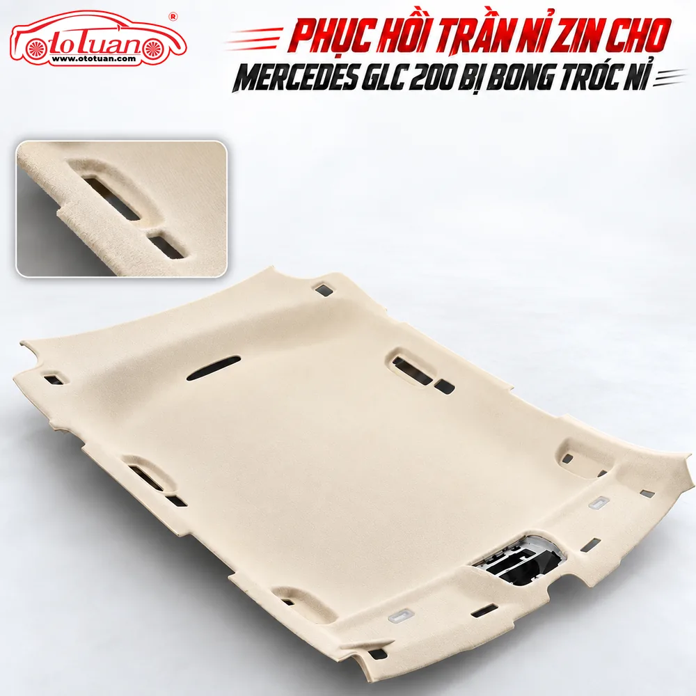 Phục hồi trần nỉ zin cho Mercedes GLC 200 bị bong tróc nỉ Phục hồi trần nỉ zin cho Mercedes GLC 200 bị bong tróc nỉ