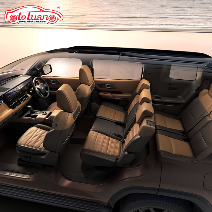 Không gian ba hàng ghế bảy chỗ của Mitsubishi Pajero thế hệ mới