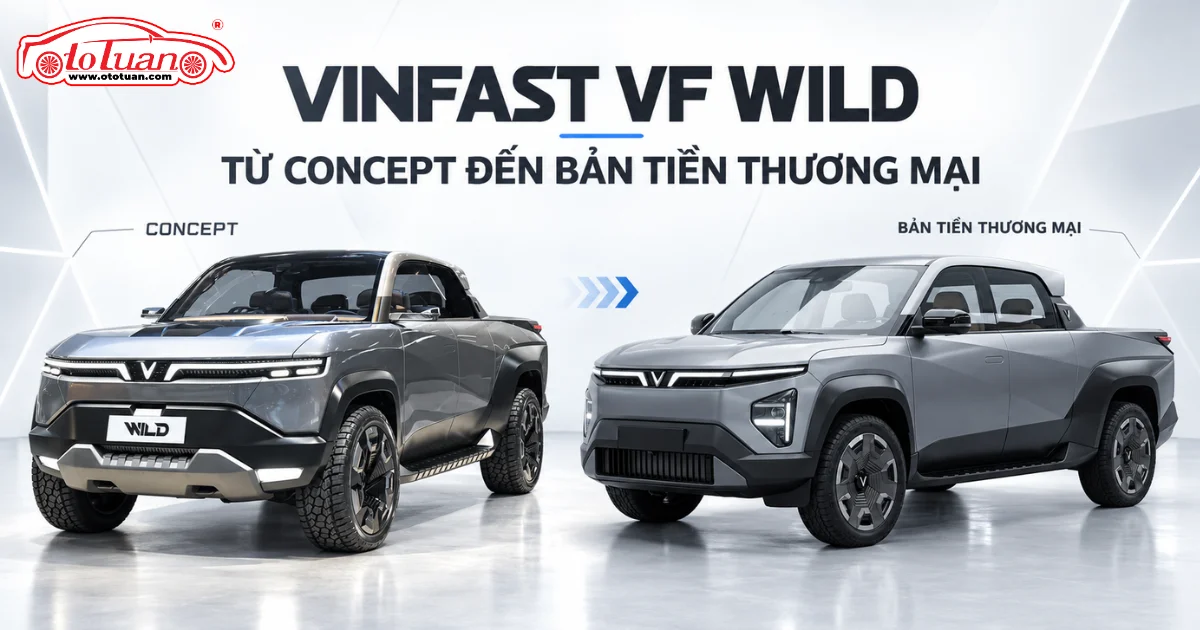 VinFast VF Wild concept và bản được ghi nhận ở giai đoạn tiền thương mại