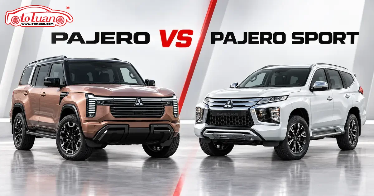 So sánh Mitsubishi Pajero thế hệ mới và Mitsubishi Pajero Sport