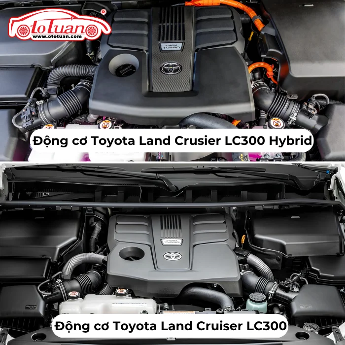 Hình ảnh khác nhau giữa hai mẫu động cơ Toyota Land Cruiser LC300