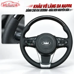 Khâu vô lăng da Nappa dành cho Kia Sedona – Màu đen nguyên bản