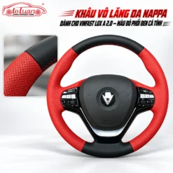 Khâu vô lăng da Nappa dành cho Vinfast Lux A 2.0 – Màu đỏ phối đen cá tính