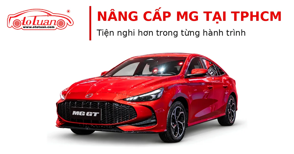 Xe MG GT màu đỏ trên ảnh bìa giới thiệu nâng cấp MG tại TP.HCM của Ô tô Tuấn