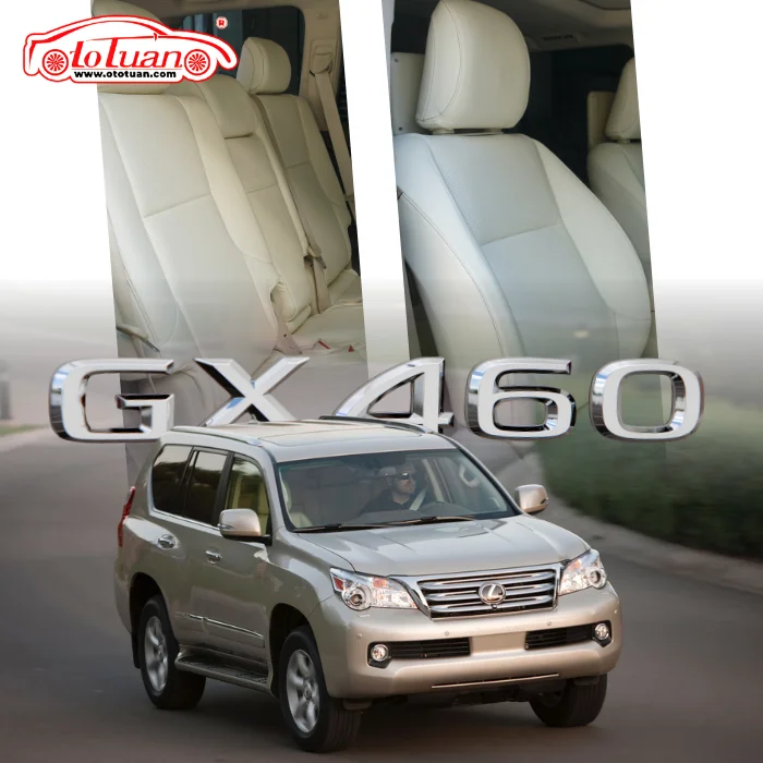 Ảnh ghép ghế trước và ghế sau màu kem cùng ngoại thất Lexus GX460