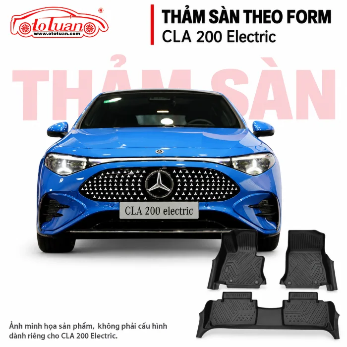 Mercedes CLA 200 Electric cùng bộ thảm sàn minh họa, không phải mẫu thảm dành riêng cho xe